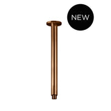 Round Ceiling Shower Arm 300mm in Tiger Bronze - angled product view