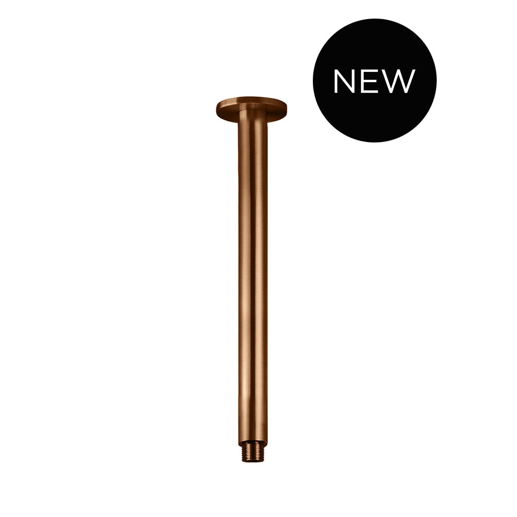 Round Ceiling Shower Arm 300mm in Tiger Bronze - angled product view