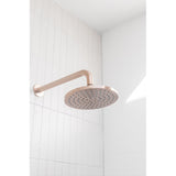 Round Wall Shower Curved Arm 400mm - Champagne