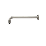 Round Wall Shower Curved Arm 400mm - Brushed Nickel