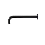 Round Wall Shower Curved Arm 400mm - Matte Black