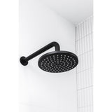 Round Wall Shower Curved Arm 400mm - Matte Black