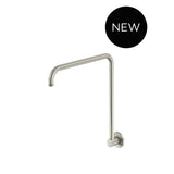 High Rise Shower Arm in Brushed Nickel - angled product view
