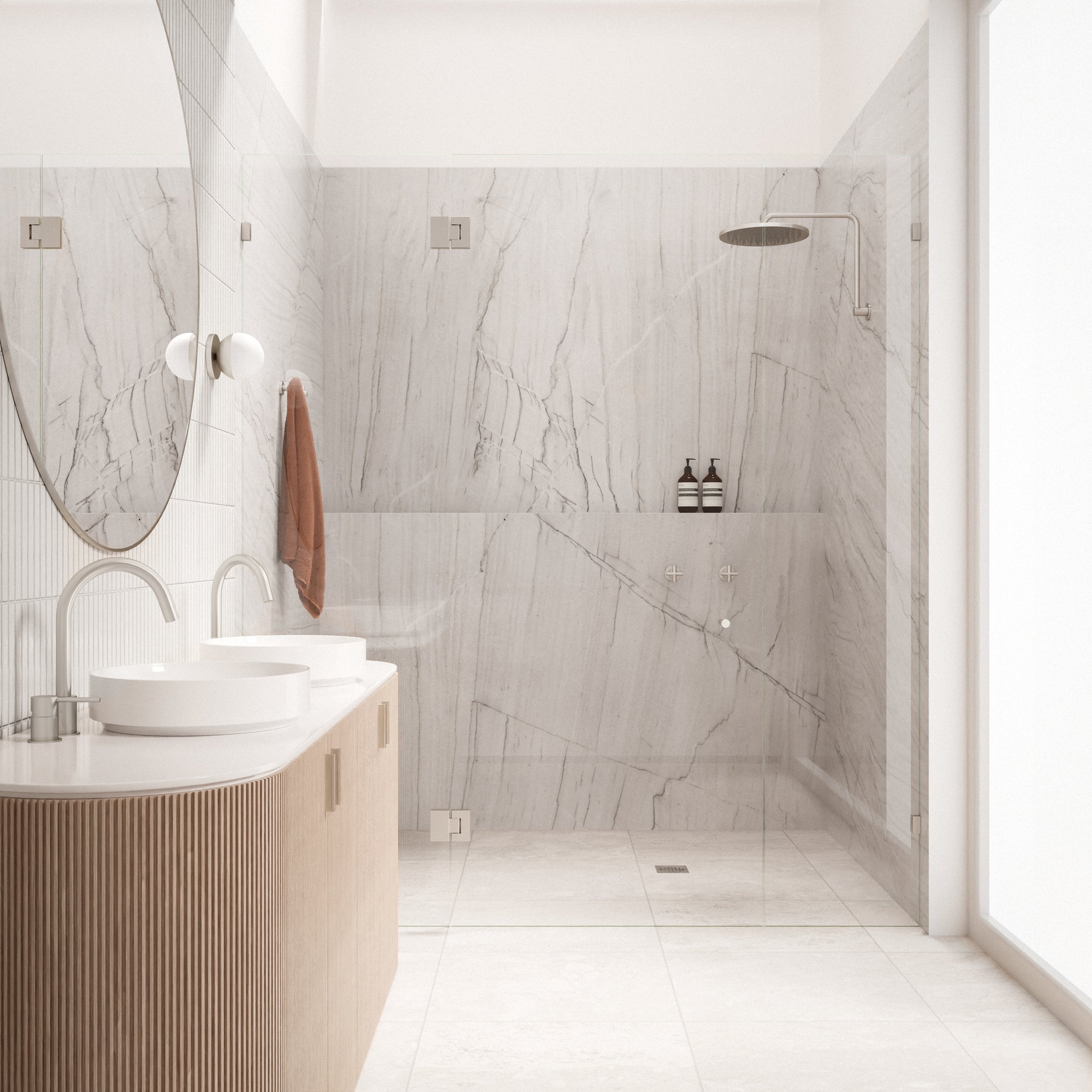 High Rise Shower Arm - Brushed Nickel