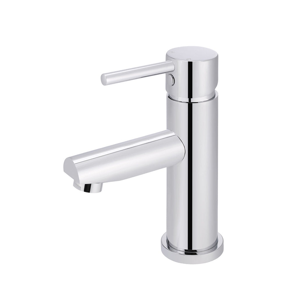 Round Basin Mixer in Matte Black - side profile view