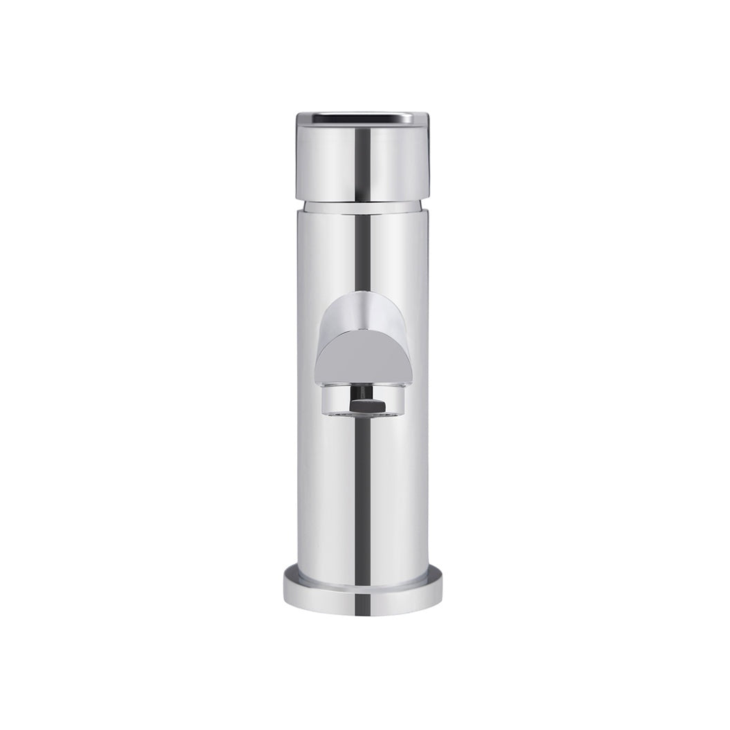 Round Paddle Basin Mixer in Matte Black - rear mounting detail