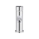Round Paddle Basin Mixer in Matte Black - rear mounting detail