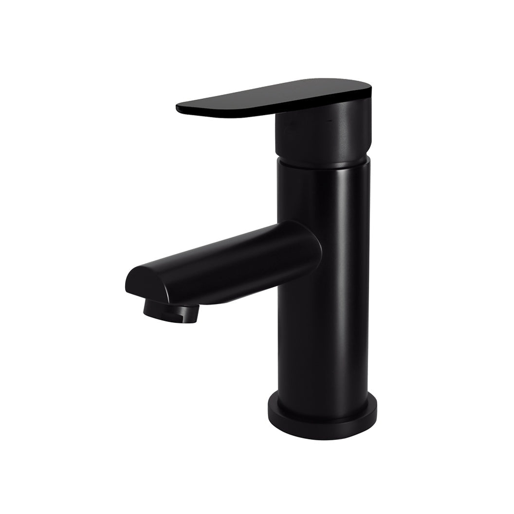 Round Paddle Basin Mixer in Matte Black - front view