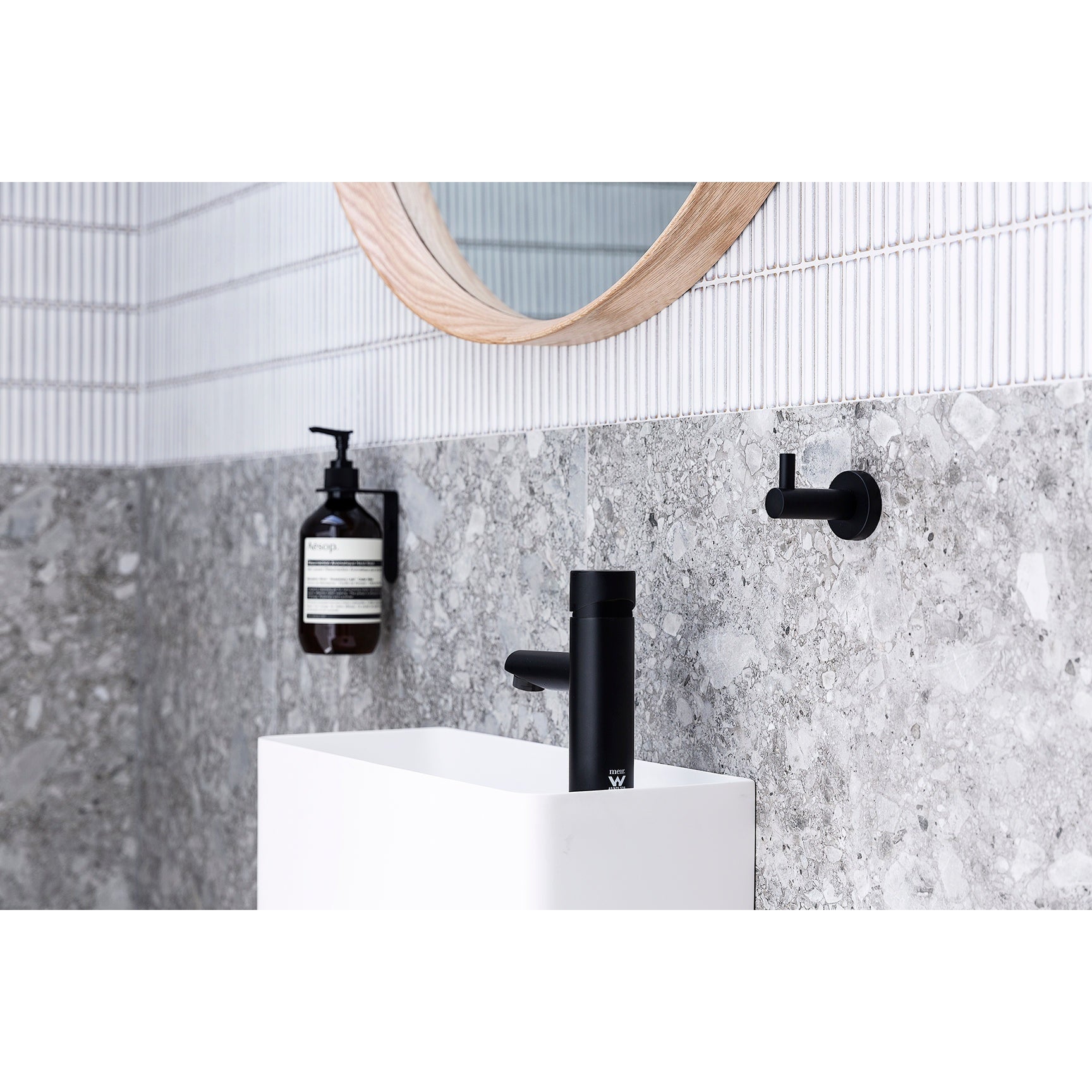 Round Pinless Basin Mixer - Matte Black