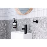 Round Pinless Basin Mixer in Matte Black - side profile view