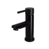 Round Basin Mixer in Matte Black - front view, bathroom fixture