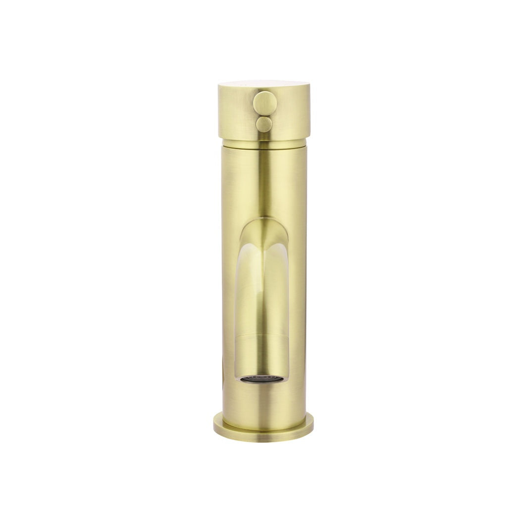 Round Basin Mixer Curved - Tiger Bronze
