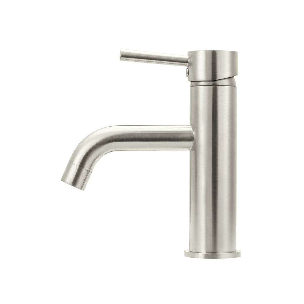 Round Basin Mixer Curved - Brushed Nickel