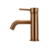 Round Basin Mixer Curved - Lustre Bronze