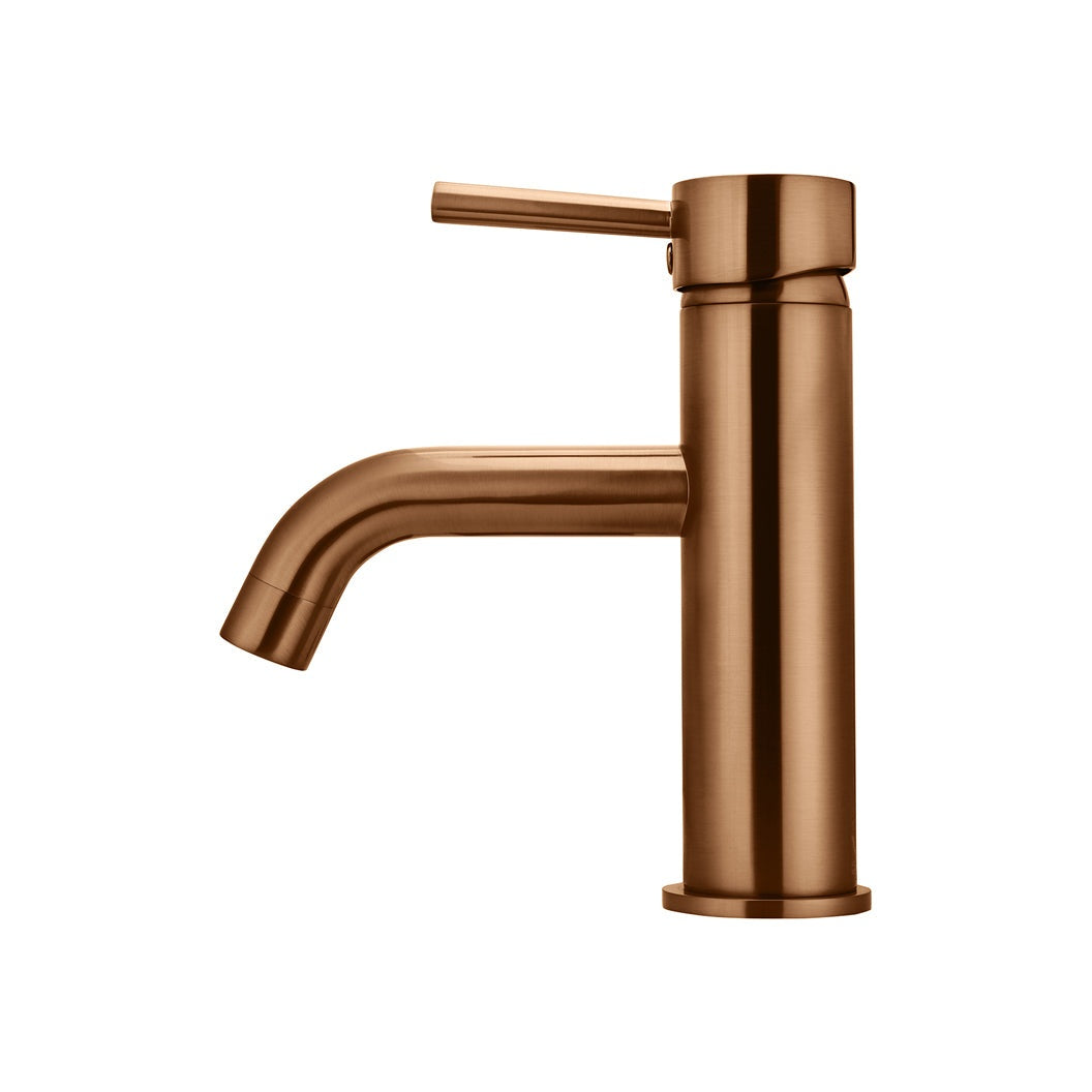 Round Basin Mixer Curved - Lustre Bronze