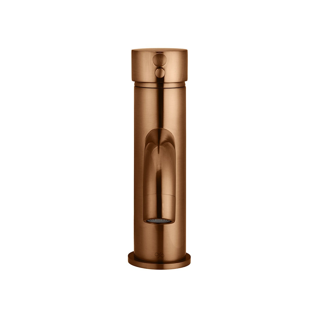 Round Basin Mixer Curved - Lustre Bronze