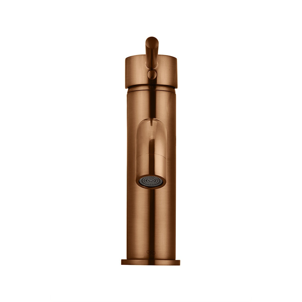 Round Basin Mixer Curved - Lustre Bronze