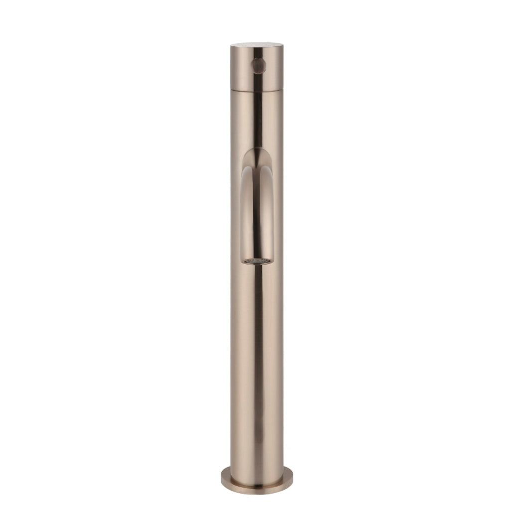 Piccola Tall Basin Mixer Tap with 130mm Spout in Matte Black - angled product view (10 of 30)