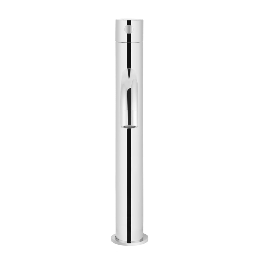 Piccola Tall Basin Mixer Tap with 130mm Spout in Matte Black - rear mounting detail