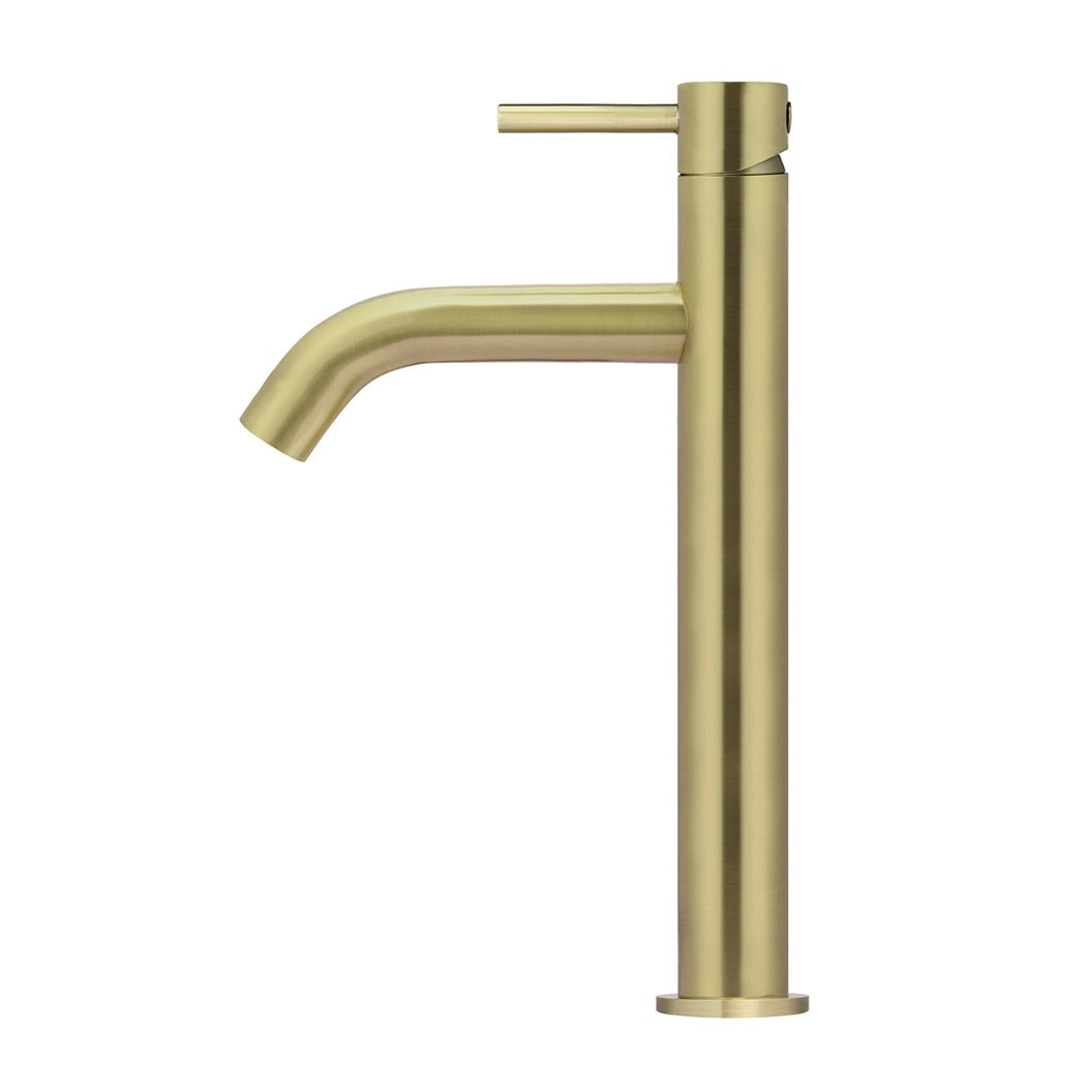 Piccola Tall Basin Mixer Tap with 130mm Spout in Matte Black - side profile view (12 of 30)
