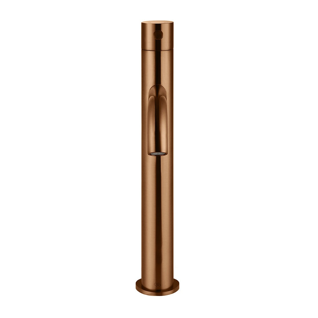 Piccola Tall Basin Mixer Tap with 130mm Spout - Lustre Bronze