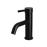 Round Basin Mixer Curved in Matte Black - front view