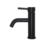 Round Basin Mixer Curved in Matte Black - angled product view