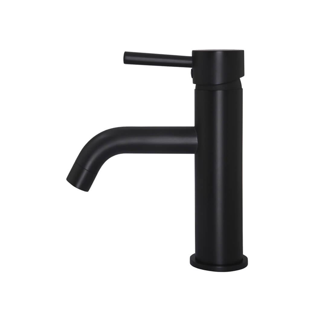 Round Basin Mixer Curved - Matte Black