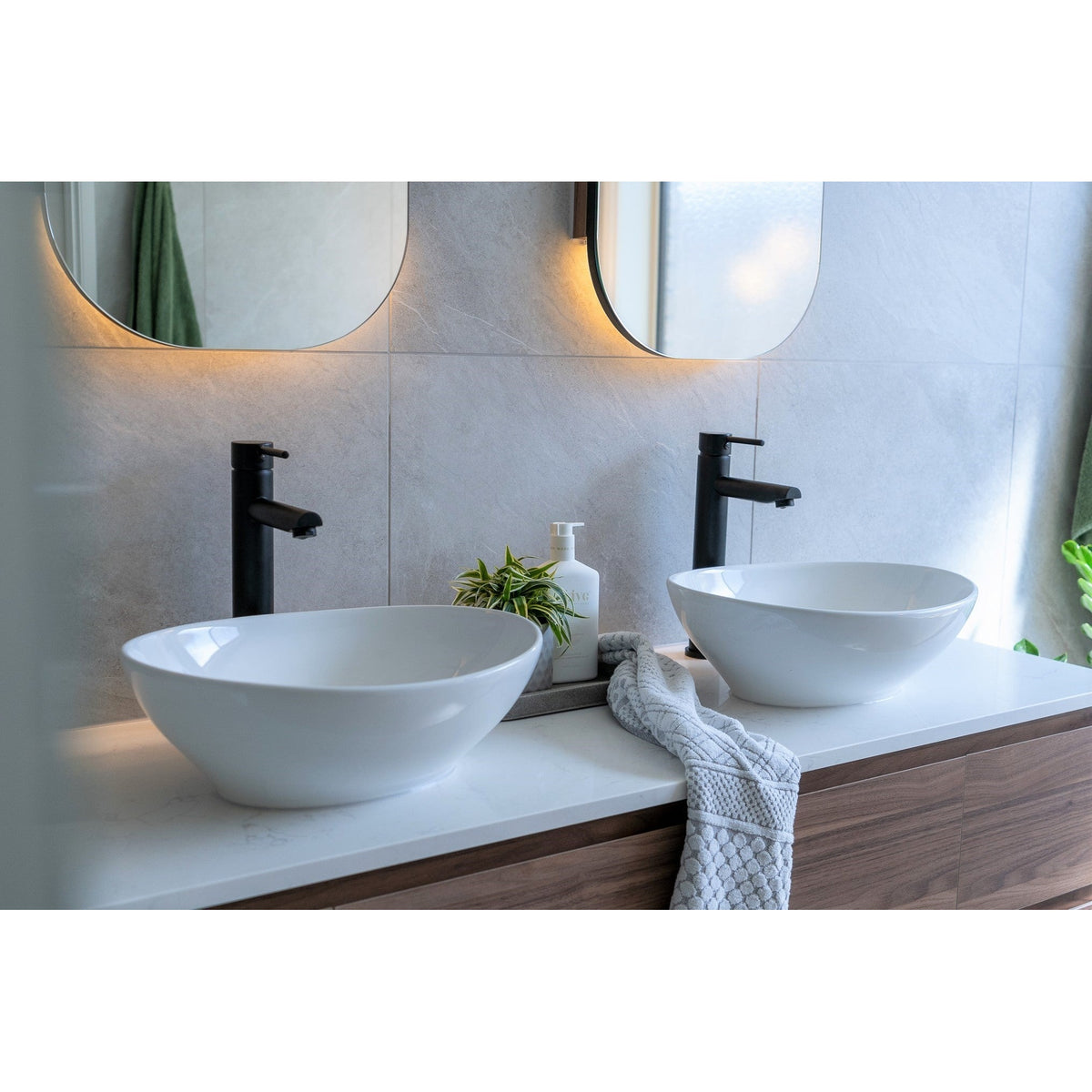 Round Tall Basin Mixer in Matte Black - alternative product view