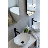 Round Tall Basin Mixer in Matte Black - rear mounting detail