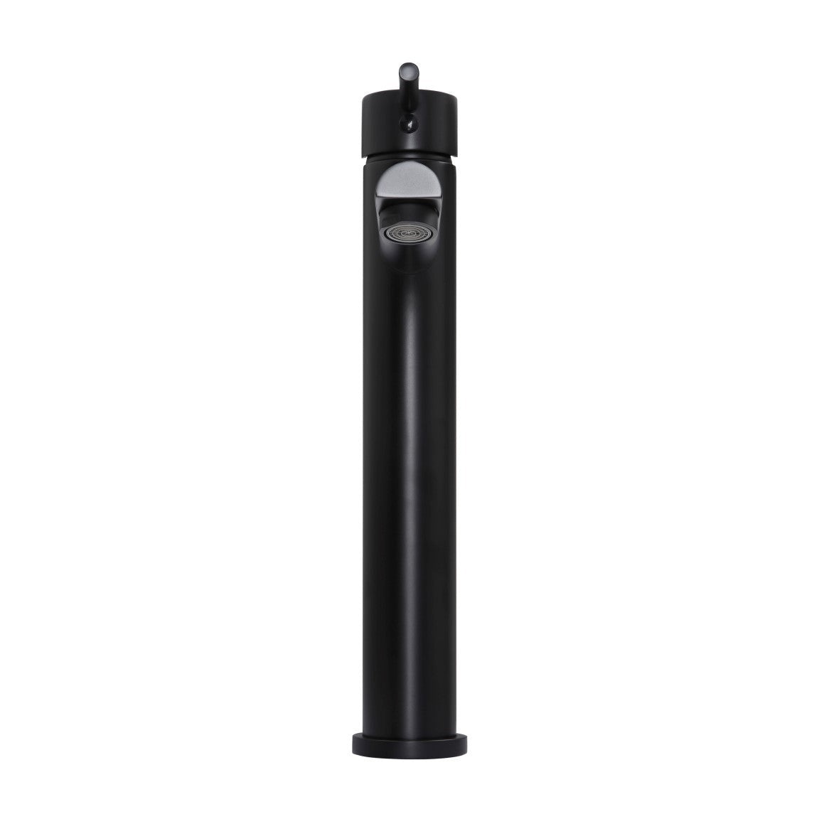 Round Tall Basin Mixer in Matte Black - full product view