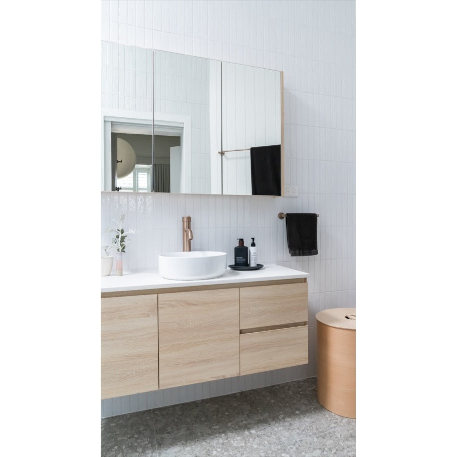 Round Tall Curved Basin Mixer - Champagne