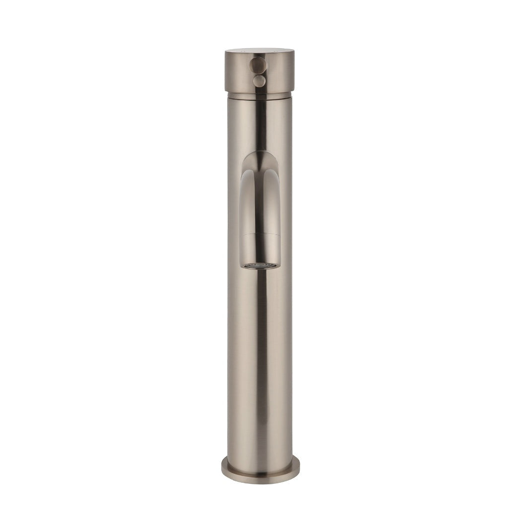 Round Tall Curved Basin Mixer - Champagne