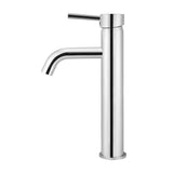 Round Tall Curved Basin Mixer - Polished Chrome