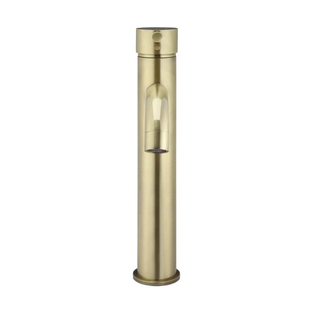 Round Tall Curved Basin Mixer - Tiger Bronze