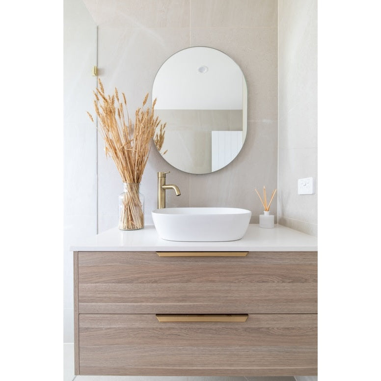 Round Tall Curved Basin Mixer - Tiger Bronze