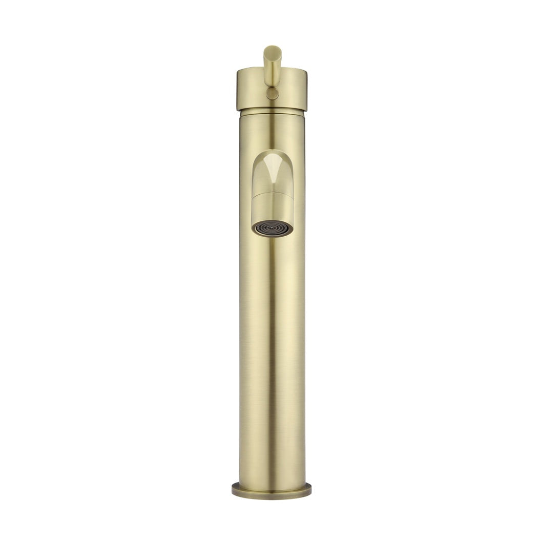Round Tall Curved Basin Mixer - Tiger Bronze