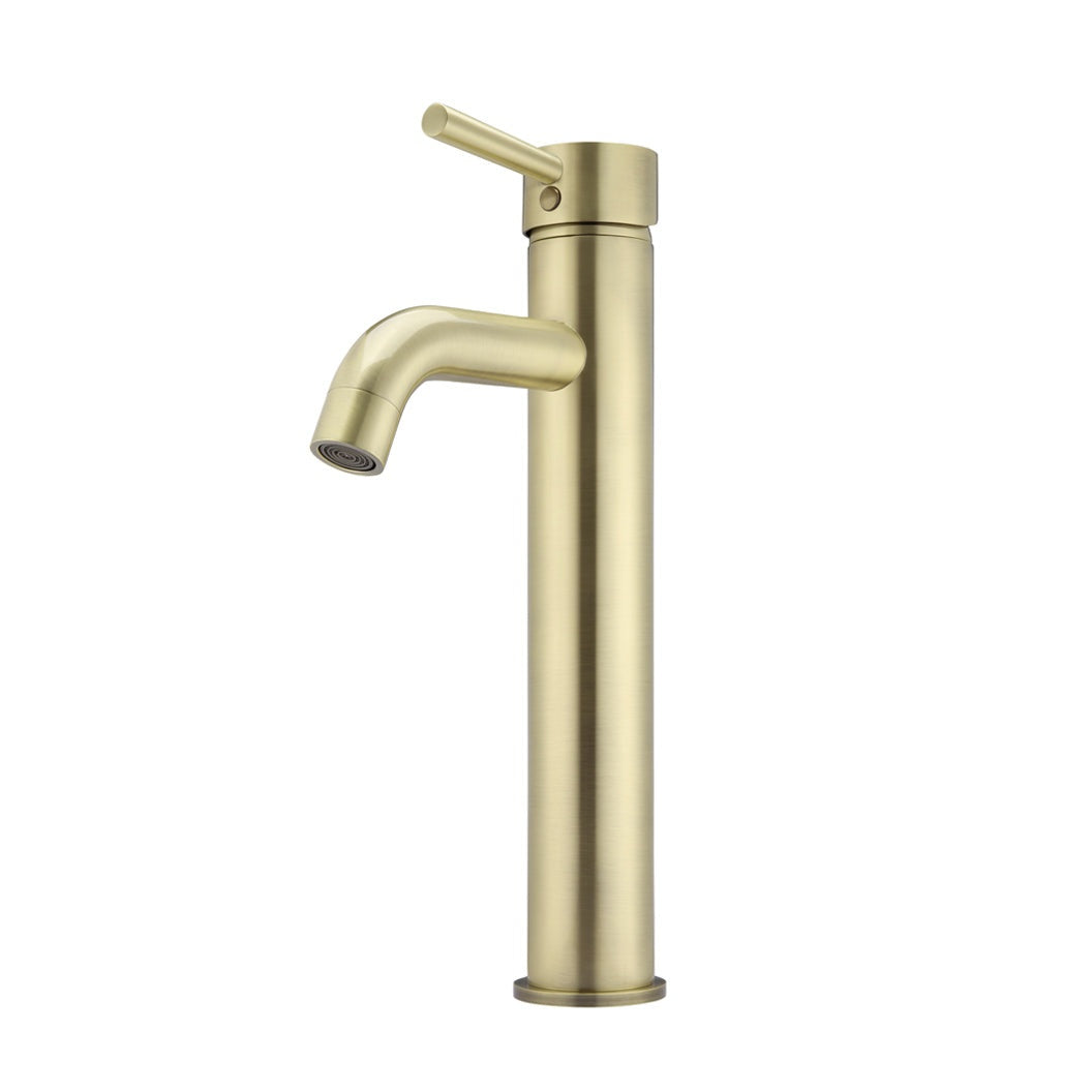 Round Tall Curved Basin Mixer - Tiger Bronze