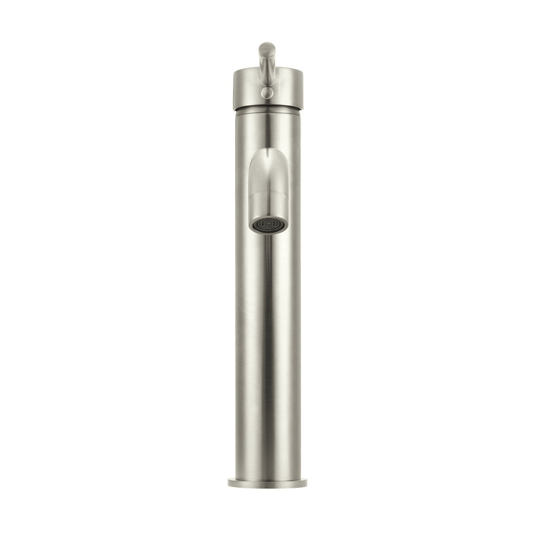 Round Tall Curved Basin Mixer - Brushed Nickel
