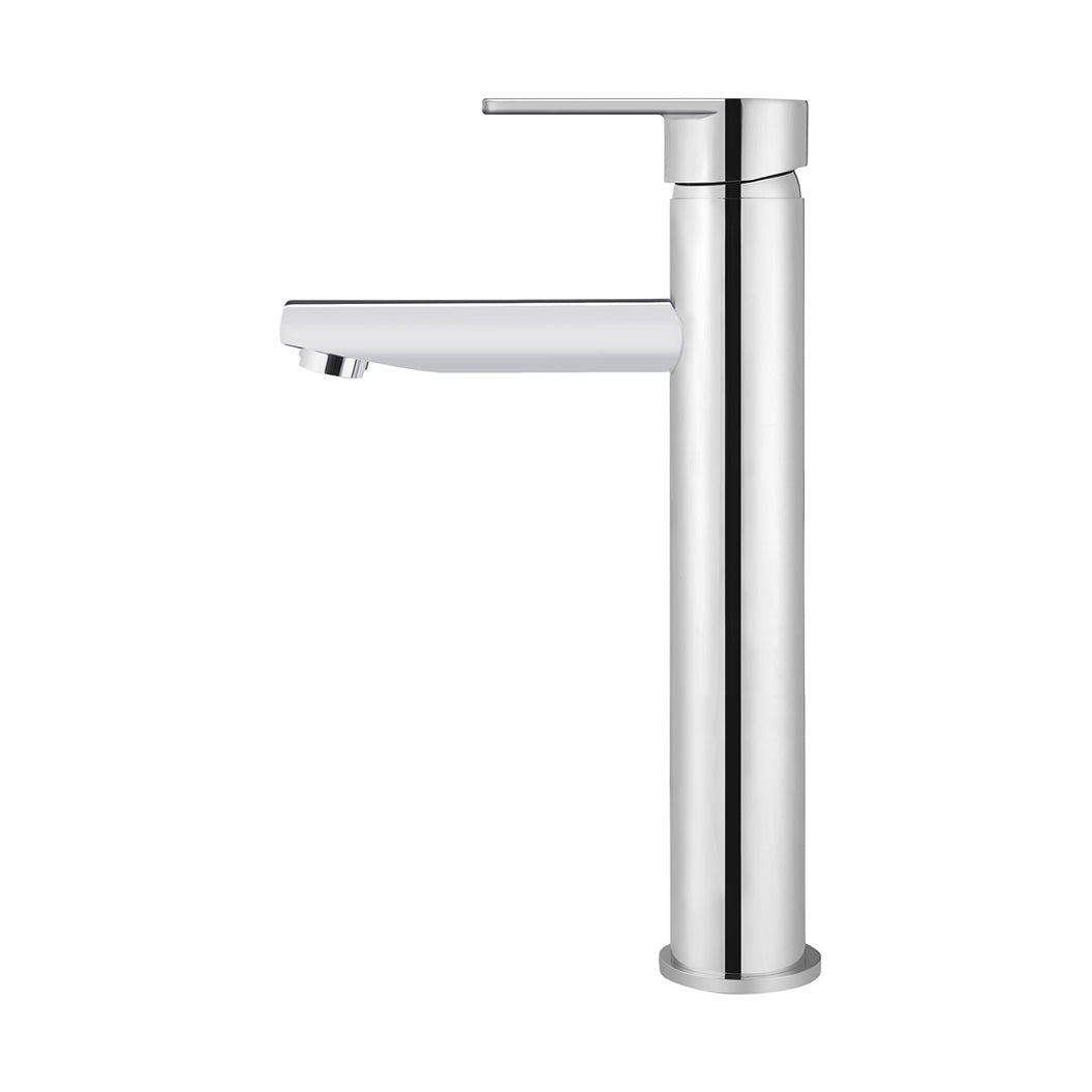 Round Paddle Tall Basin Mixer - Polished Chrome