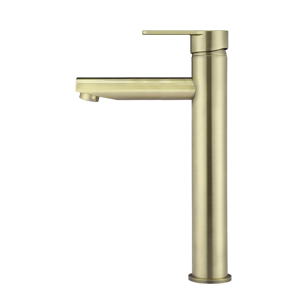 Round Paddle Tall Basin Mixer - Tiger Bronze