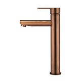 Round Paddle Tall Basin Mixer - Lustre Bronze