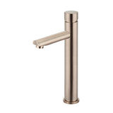 Round Pinless Tall Basin Mixer in Matte Black - finish and profile close-up