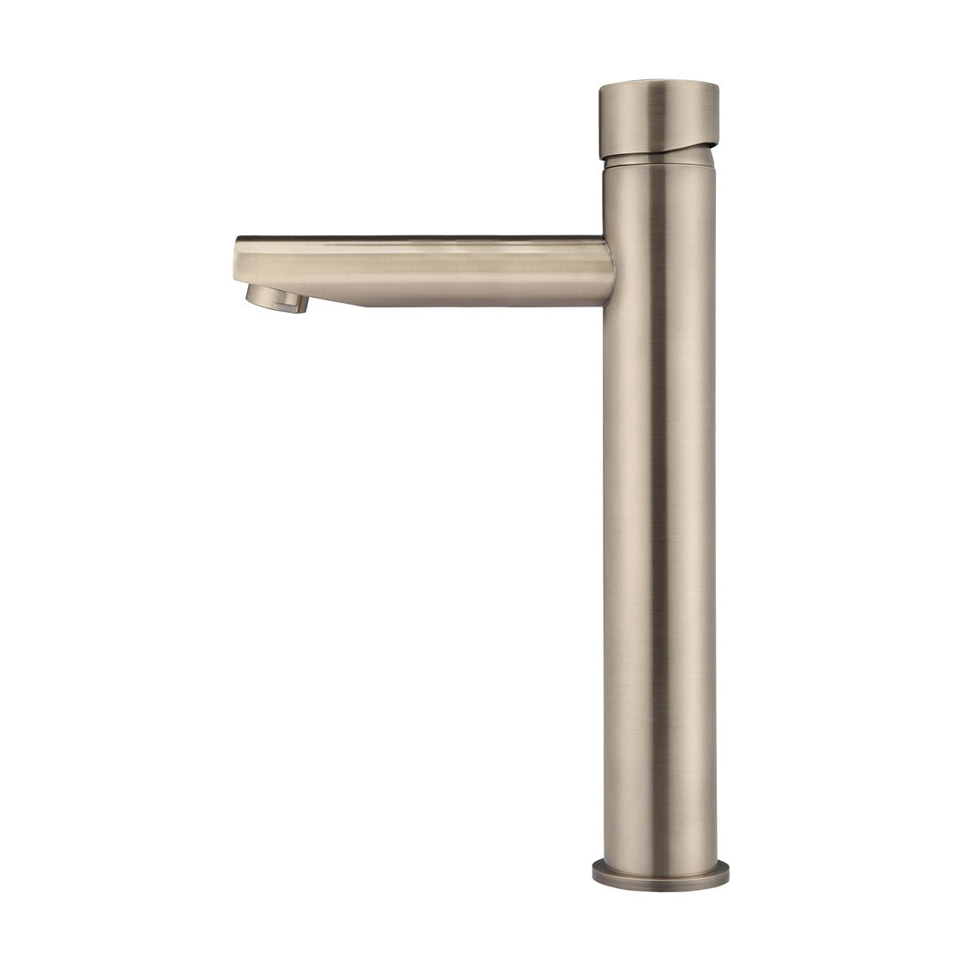 Round Pinless Tall Basin Mixer - Champagne