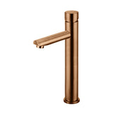 Round Pinless Tall Basin Mixer - Lustre Bronze