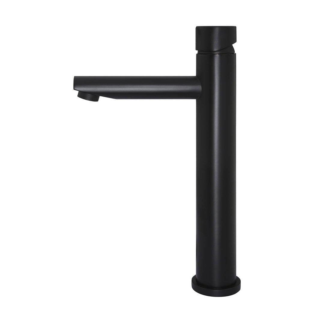 Round Pinless Tall Basin Mixer - Matte Black