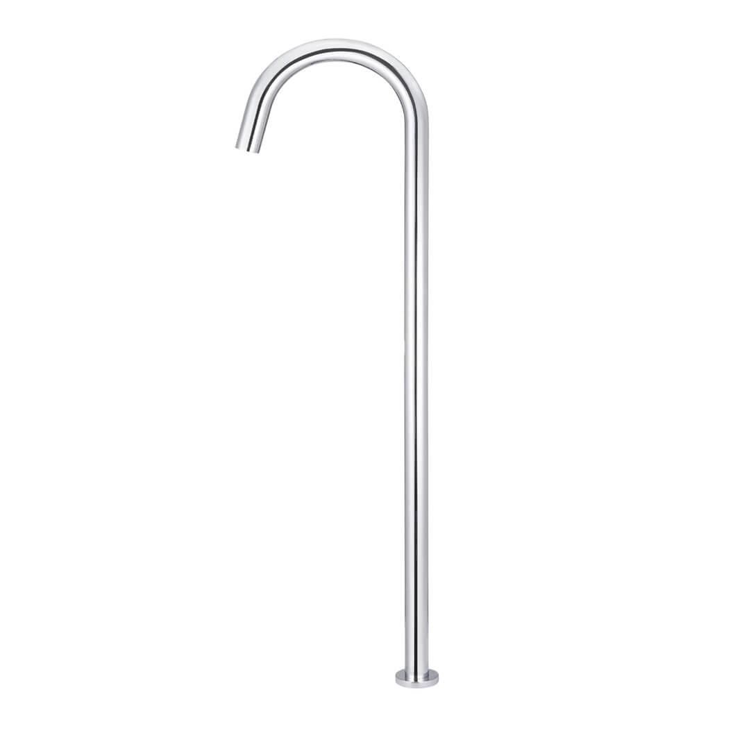 Round Freestanding Bath Spout - Polished Chrome