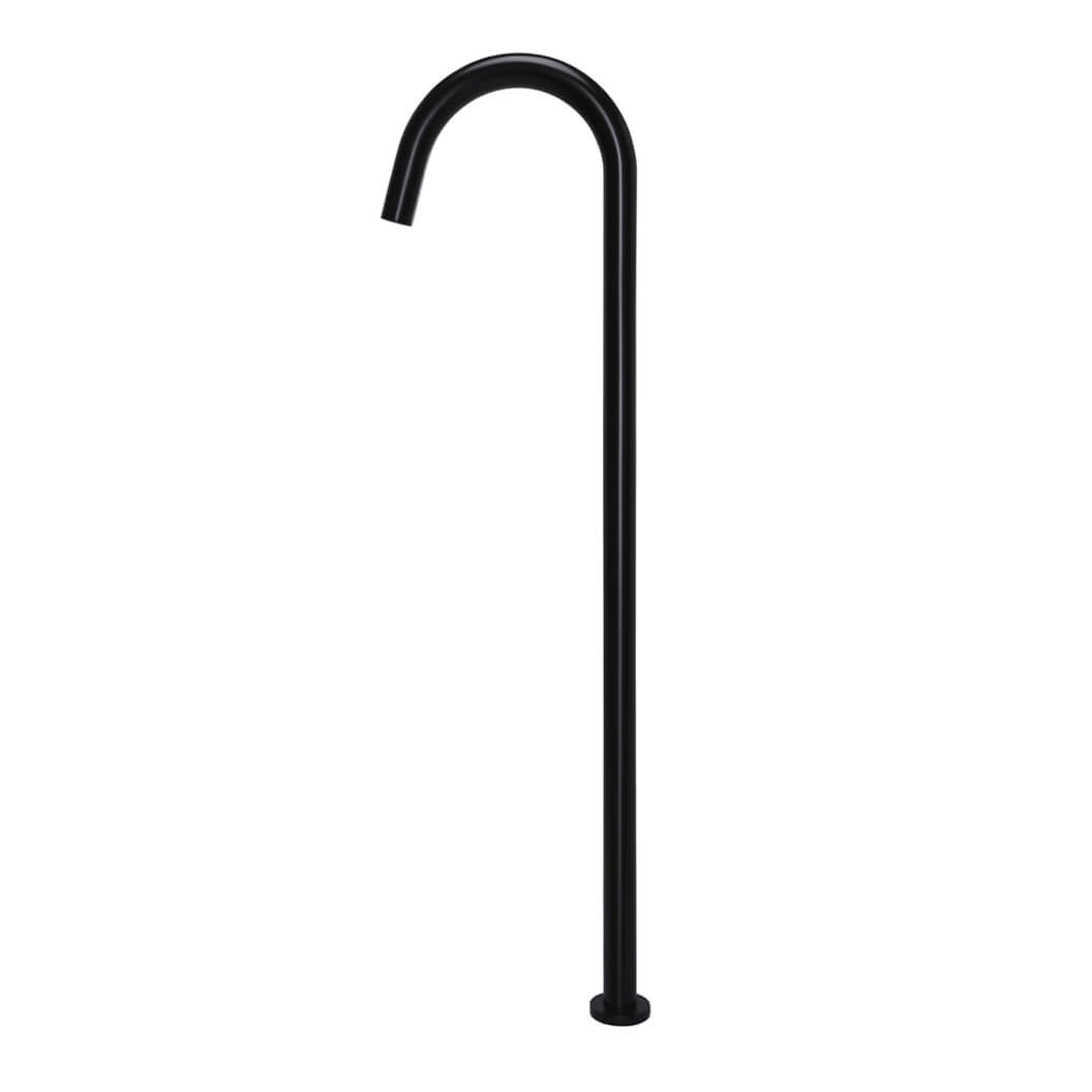 Round Freestanding Bath Spout - Matte Black
