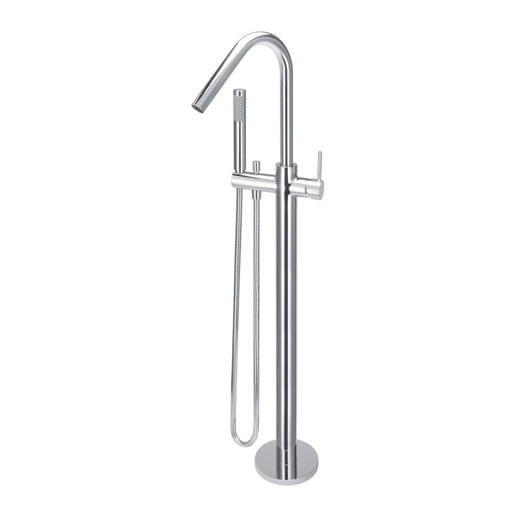 Round Freestanding Bath Spout and Hand Shower