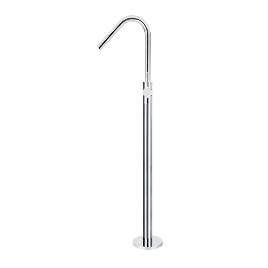 Round Freestanding Bath Spout and Hand Shower - Polished Chrome